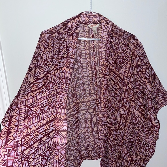 Arizona Jean Co Multicolor Shrug Cover-up XS- S Open Front Cardigan 2-Pockets - Picture 5 of 8